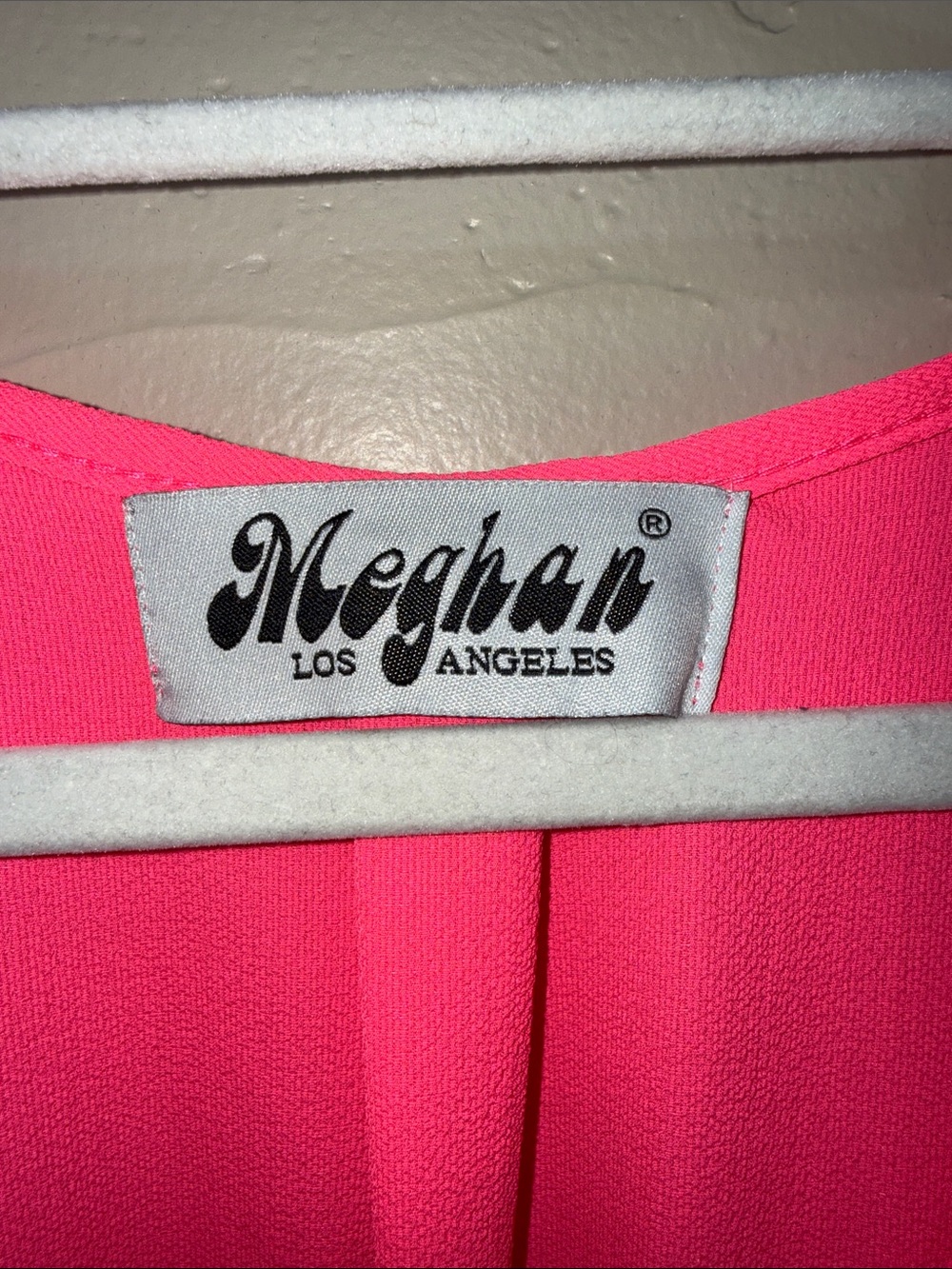 MEGHAN LA Lilypad Midi Wrap Dress Hot Fluorescent‎ Highlighter Neon Pink Size L - Picture 7 of 14